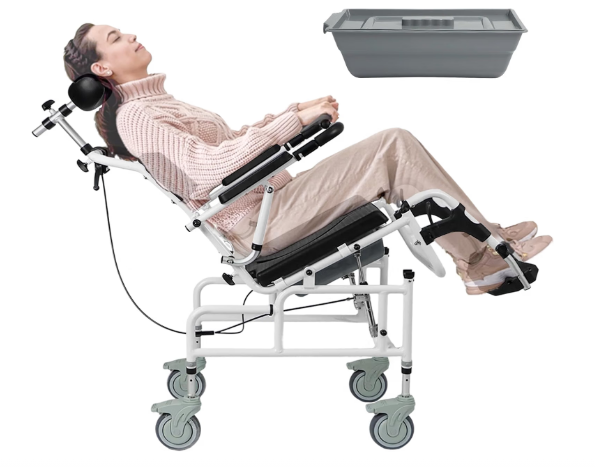 Eosprim Reclining Shower Chair Wheelchair w/ Commode – Bariatric – Local Pickup