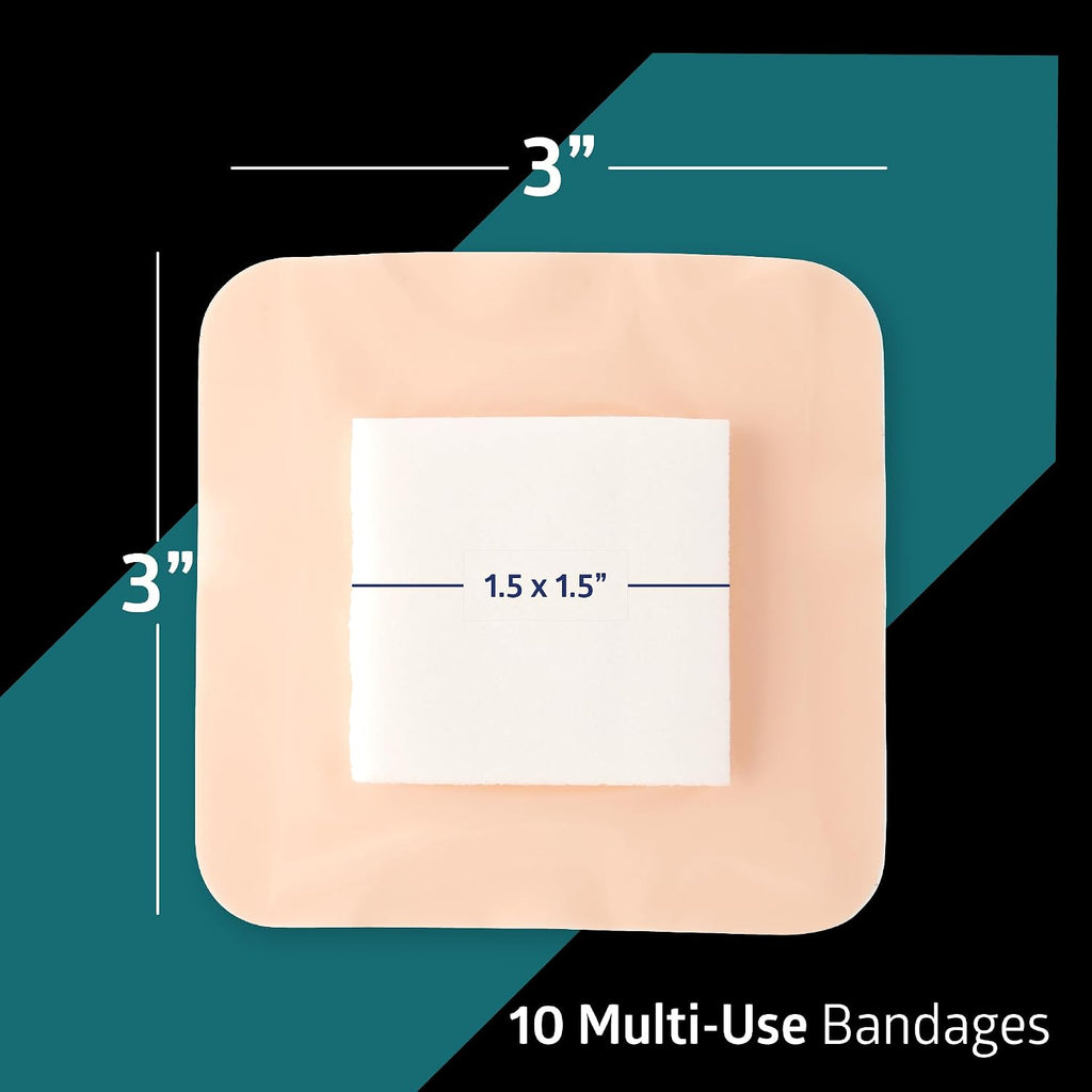 Medline Optifoam Gentle EX 3x3 Bordered Silicone Foam Dressing 10 Count
