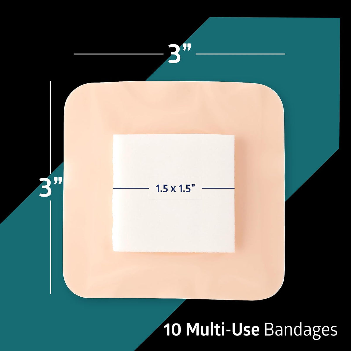Medline Optifoam Gentle EX 3x3 Bordered Silicone Foam Dressing 10 Count