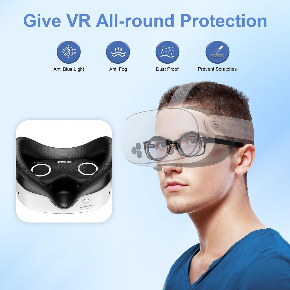 STARTRC GAMES Lens Protector Set for Meta Quest 3S/2 Blue Light Anti-Scratch
