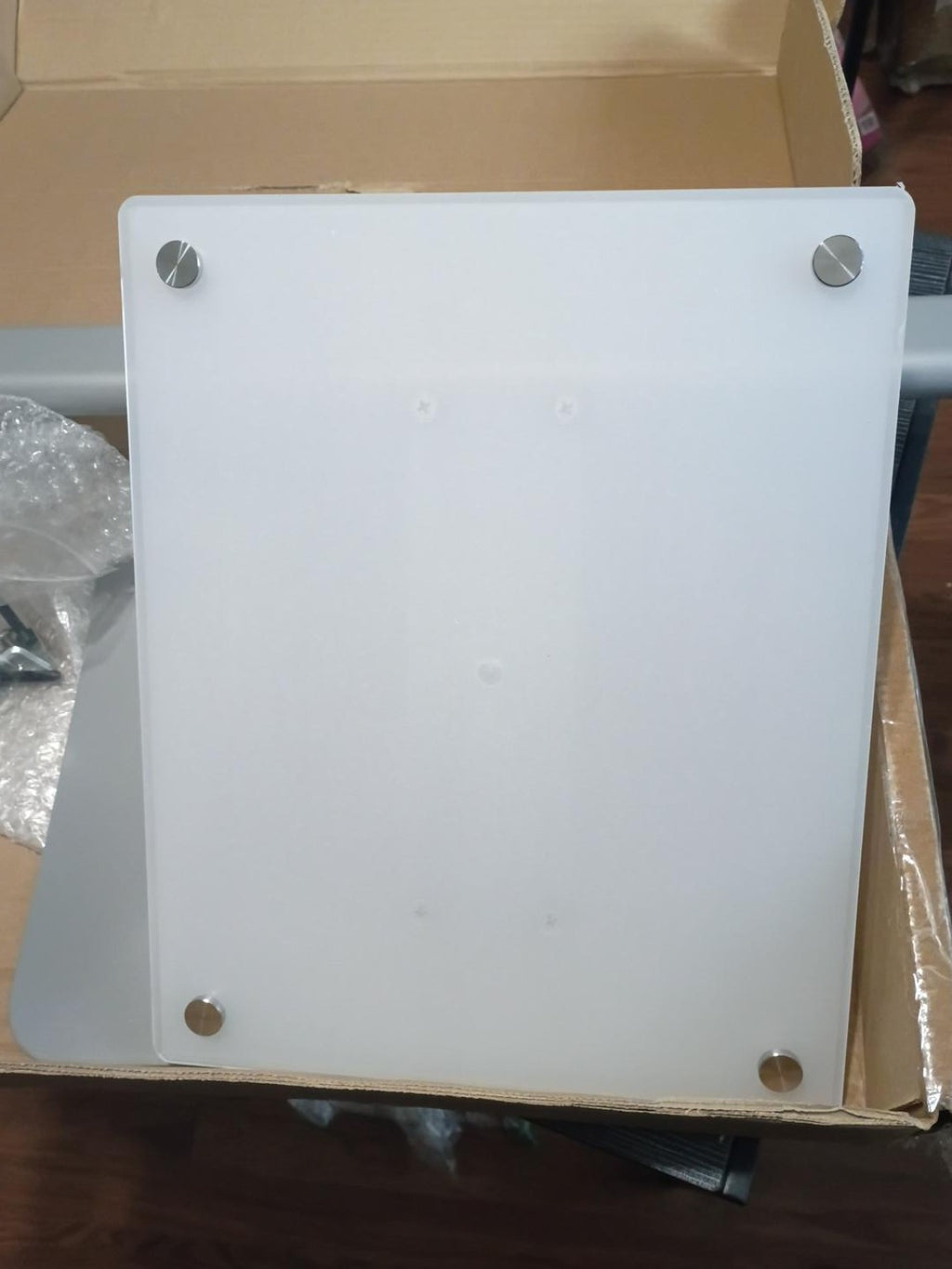 DISPLAYSWORKER Adjustable Pedestal Sign Holder Floor Stand 8.5 x 11 Acrylic Silver