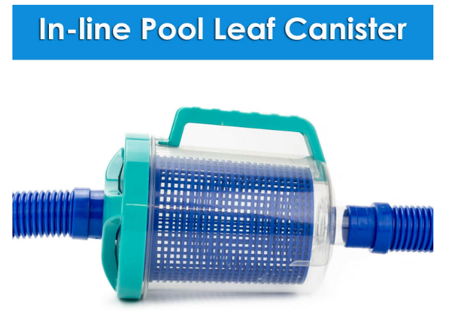 BeadChica Pool Leaf Catcher Canister Blue w/ Mesh Basket & 5 Skimmer Socks
