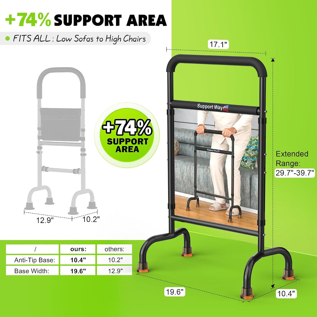 Stand Assist for Seniors Adjustable Sit to Stand Support Handle 600 lb Portable Chair Aid