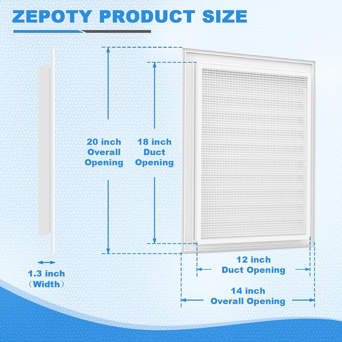Zepoty 14x20 Aluminum Gable Attic Vent White with Metal Screen New