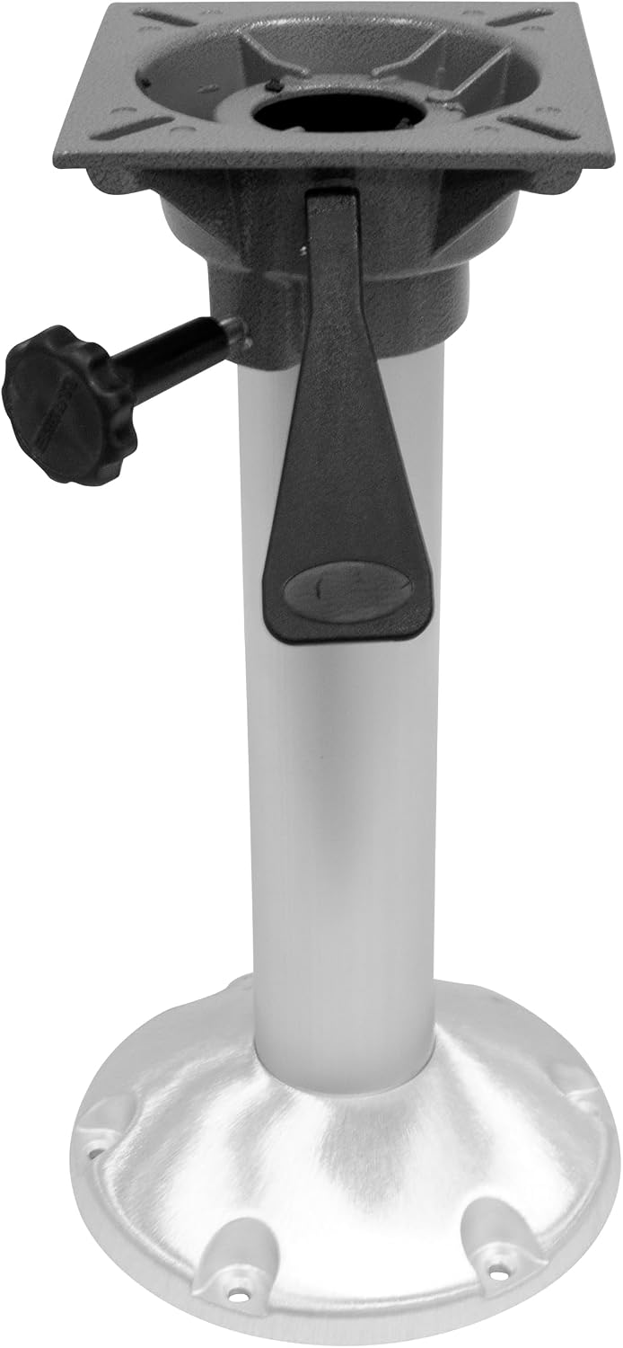 Wise 8WP23-15S 15" Fixed Boat Seat Pedestal Heavy Duty Aluminum Silver Locking