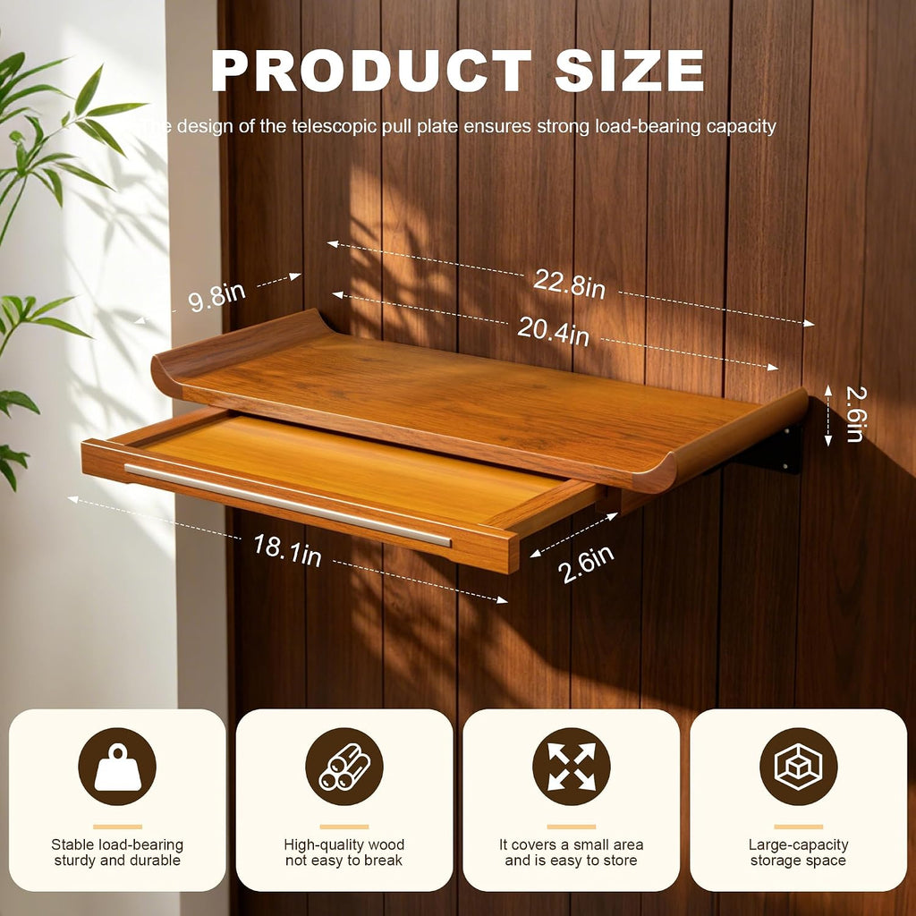 ZICHOUYING Wall-Mounted Buddhist Altar Shelf Buddha Statue Stand Camphor Wood