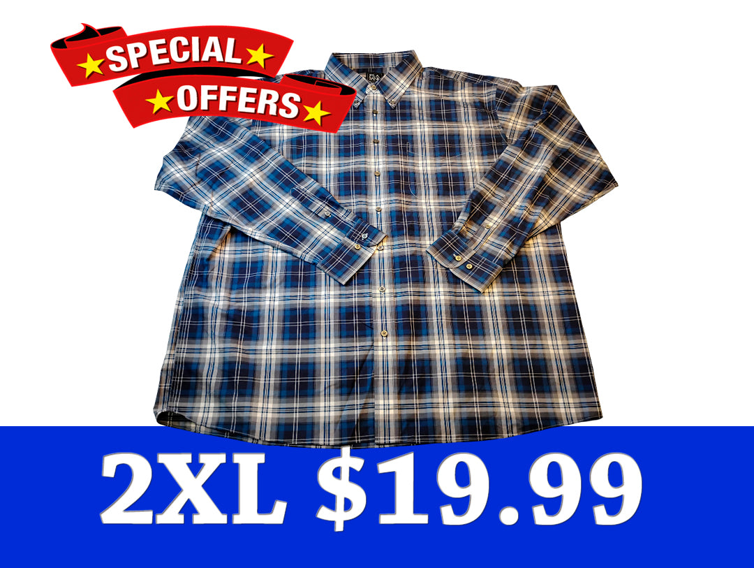 Camisa manga larga con bolsillo elegante | Marca JOS. A. BANK TRAVELER | Size 2XLT | 100% COTTON