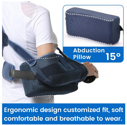 VELPEAU Shoulder Abduction Sling w/ 2 Pillows Rotator Cuff Immobilizer M Blue