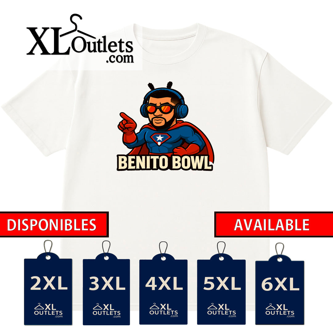 T-shirt |  Benito Bowl | Mix  91 | Size Small, Medium, Large, XL, 2XL, 3XL, 4XL, 5XL, 6XL | 100% COTTON