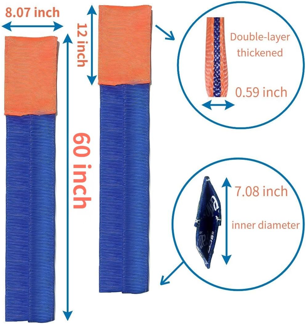 jioyoseire Forklift Fork Covers – 48"-60" L x 3"-7" W – Blue/Orange