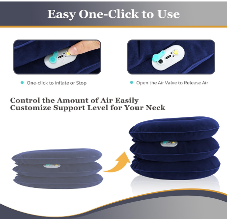 S Electric Cervical Neck Traction Device – Automatic Inflatable Neck Stretcher 12"-17"