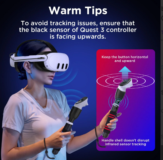 YOGES VR Controller Grip Extension Handles for Meta Quest 3/2/Pro Rift S – Pair