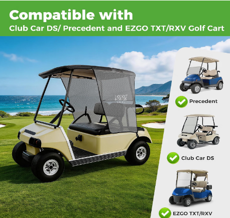 10L0L Golf Cart Sun Shade Cover Club Car DS Precedent EZGO TXT RXV 59x40 Open Box