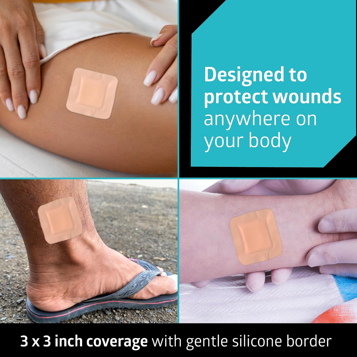 Medline Optifoam Gentle EX 3x3 Bordered Silicone Foam Dressing 10 Count