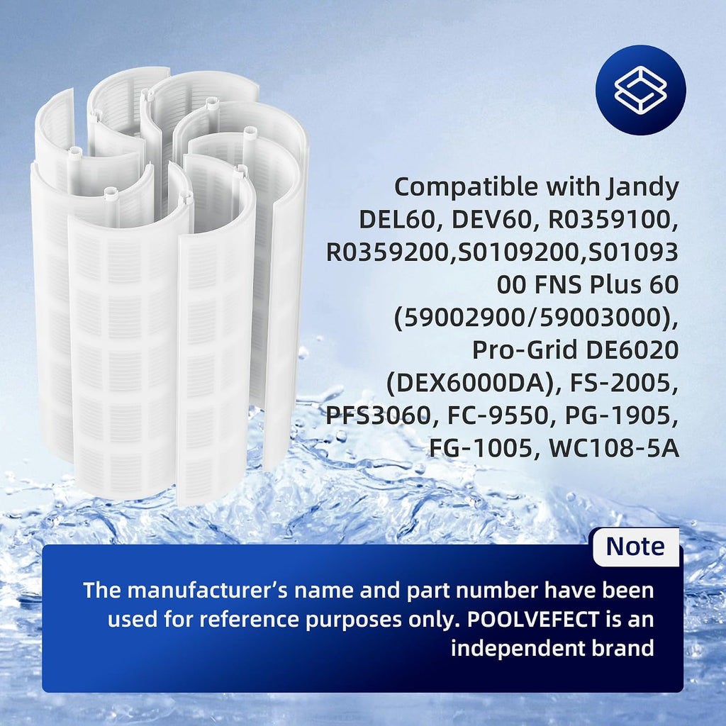 POOLVEFECT DE Pool Filter Grid Set 60 Sq Ft 30" 8-Piece Local Pickup Only