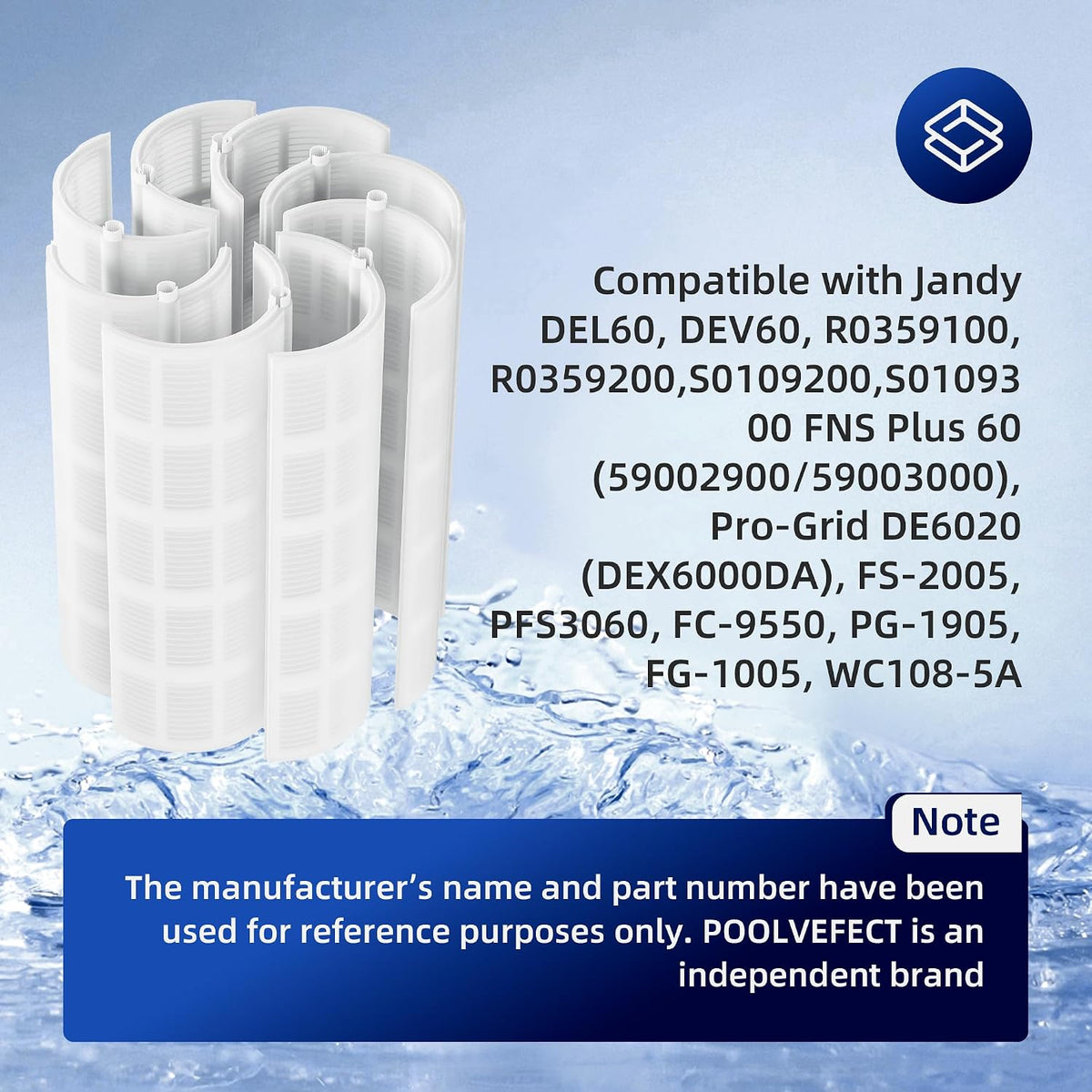 POOLVEFECT DE Pool Filter Grid Set 60 Sq Ft 30" 8-Piece Local Pickup Only