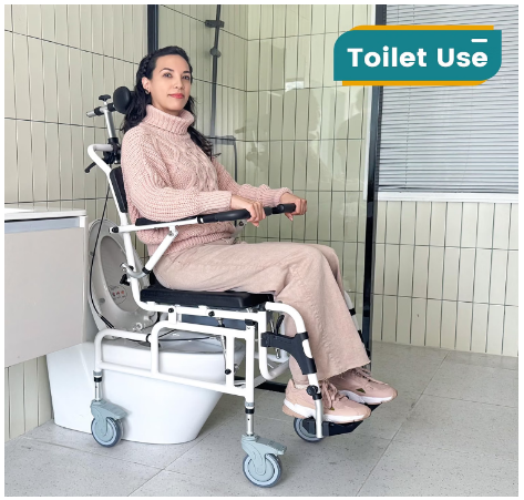Eosprim Reclining Shower Chair Wheelchair w/ Commode – Bariatric – Local Pickup