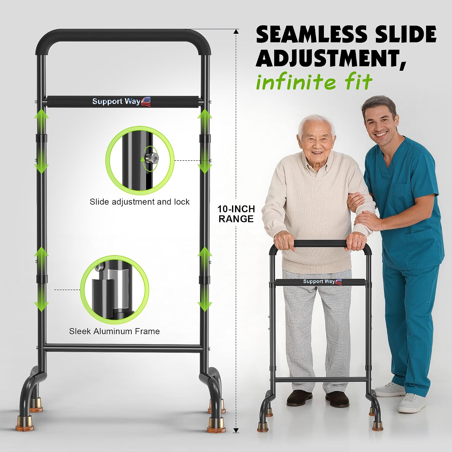 Stand Assist for Seniors Adjustable Sit to Stand Support Handle 600 lb Portable Chair Aid