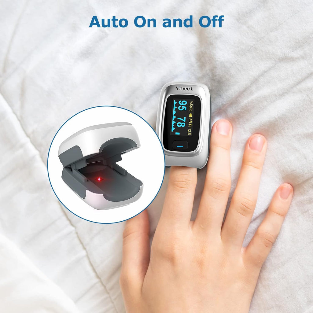 Vibeat Bluetooth Fingertip Pulse Oximeter Blood Oxygen SpO2 & Pulse Rate Monitor with Free App