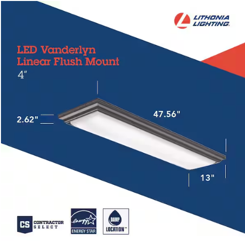 Lithonia Lighting Vanderlyn 4' LED Kitchen Light 3700 Lumens Bronze 4000K