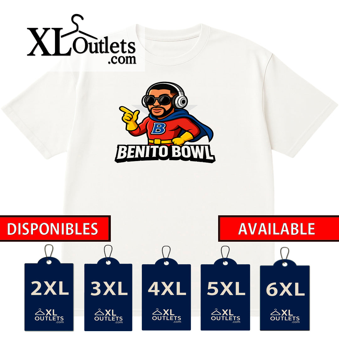 T-shirt |  Benito Bowl | Mix  92 | Size Small, Medium, Large, XL, 2XL, 3XL, 4XL, 5XL, 6XL | 100% COTTON