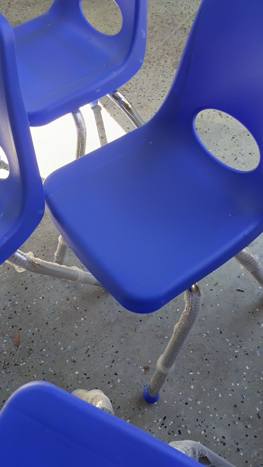 FDP 12" School Stack Chairs Blue 6 Pack Classroom Daycare Local Pickup Only