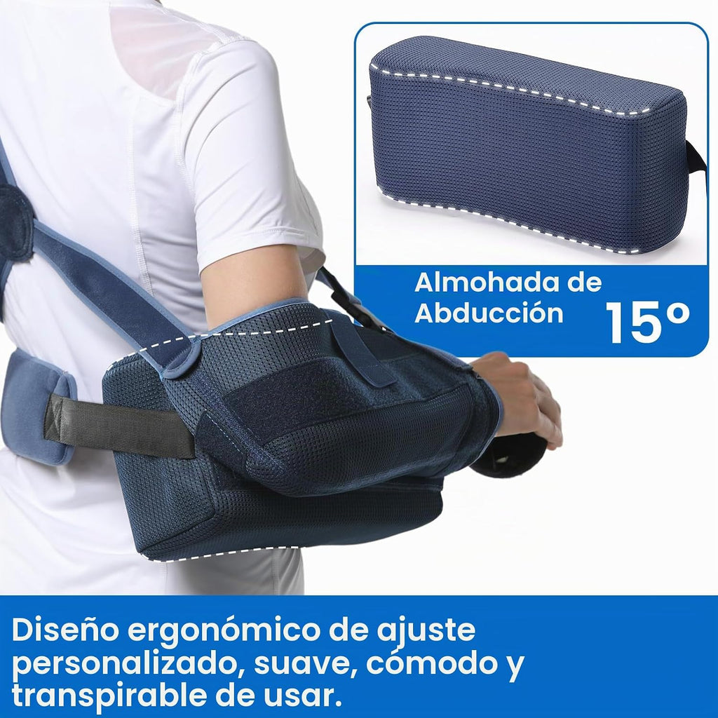 VELPEAU Shoulder Abduction Sling w/ 2 Pillows Rotator Cuff Immobilizer M Blue