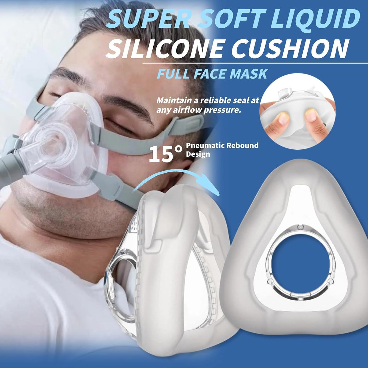 Full Face CPAP Mask Replacement Kit Large (L) – Headgear, Cushion, Frame & Elbow