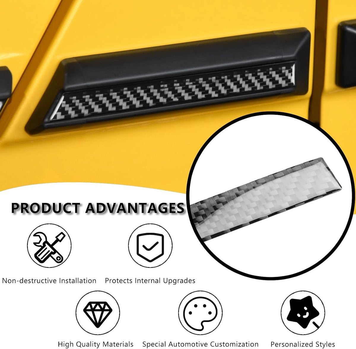 Real Carbon Fiber Side Body Trim For Mercedes G-Class W463 G500 G550 G63 G65