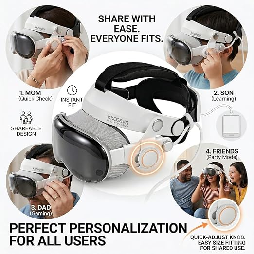 KKCOBVR VP1 Halo Head Strap for Apple Vision Pro – Adjustable Comfort Replacement Head Strap
