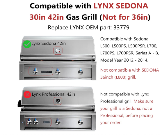 GDCERIX Grill Grate 33779 for Lynx Sedona 30" 42" L500 L700 304 Stainless Steel