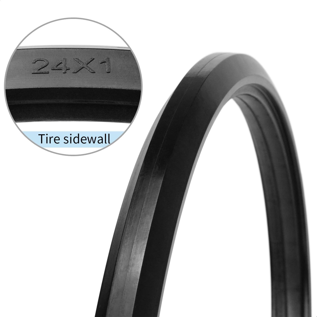 24" x 1" Flat Free Wheelchair Replacement Tires Pair Solid Polyurethane + Tools