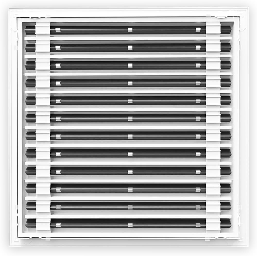 QuietCool 20x20 Linear Slot Diffuser Aluminum White AC Vent Grille 12 Slot