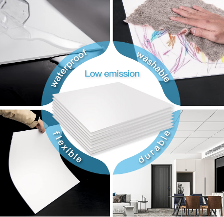 Art3d 24-Pack 2x2 PVC Drop Ceiling Tiles White Waterproof 96 Sq Ft
