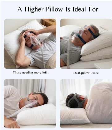 Joynox CPAP Pillow for Men – Gray – Adjustable Memory Foam Pillow for Side, Back & Stomach Sleepers