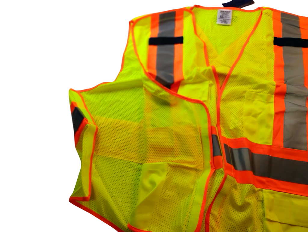 Custom Yellow Safety Vest – Starter Pack (12 Vests) Back Company Print Included | ANSI Class 2 | All Sizes (Plus Size Available) | Bulk Pricing