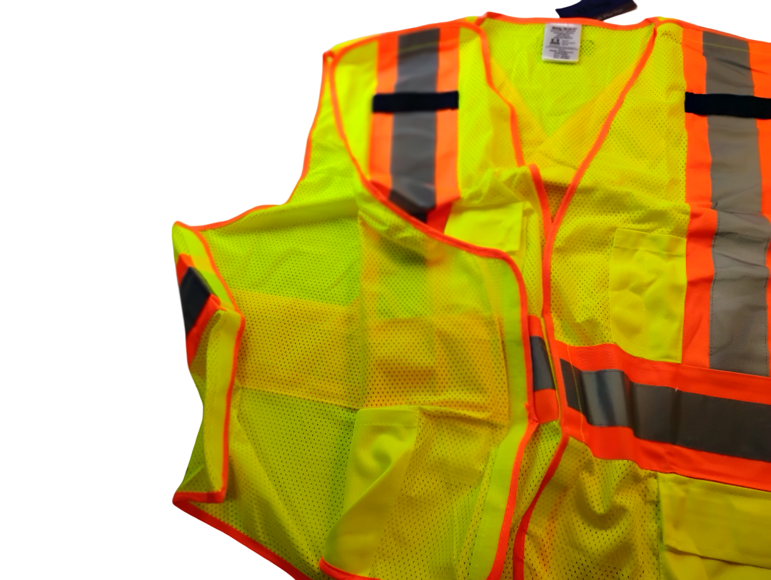 Custom Yellow Safety Vest – Starter Pack (12 Vests) Back Company Print Included | ANSI Class 2 | All Sizes (Plus Size Available) | Bulk Pricing