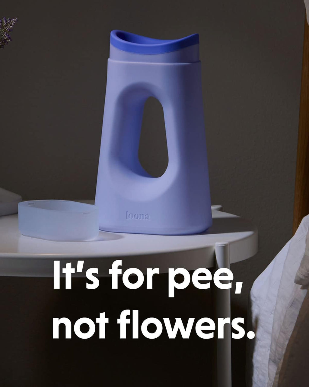 Loona Premium Female Urinal Quiet No Splash Travel Bedside Outdoor Blue HSA FSA