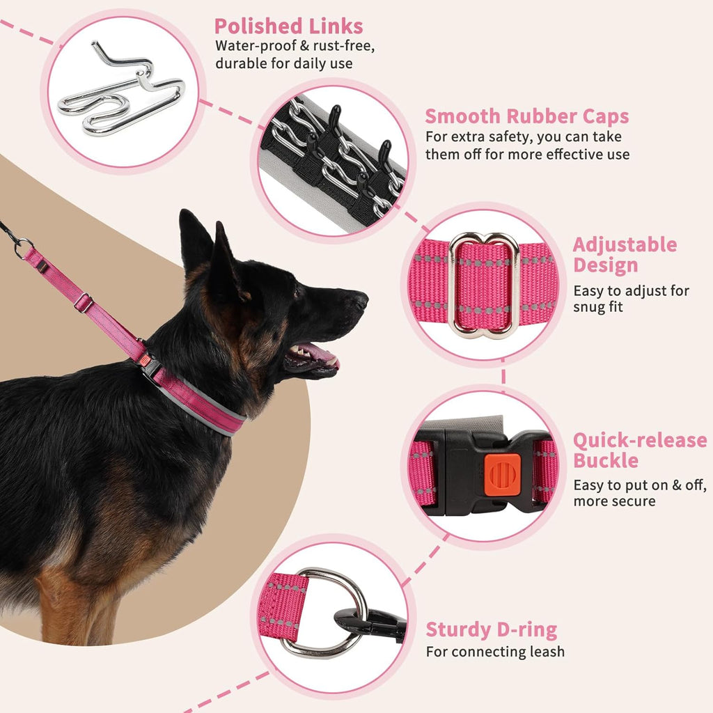 Mayerzon Martingale Dog Training Collar Hot Pink Reflective Small Medium Large XL