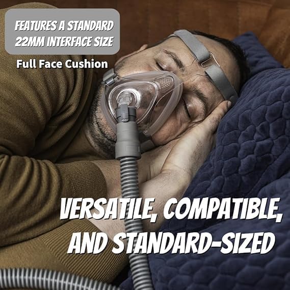 Full Face CPAP Mask Kit Compatible With AirFit F20 | Large | Headgear, Frame, Cushion & Elbow
