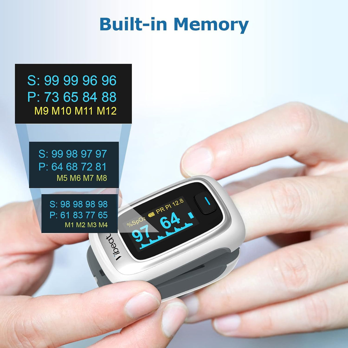Vibeat Bluetooth Fingertip Pulse Oximeter Blood Oxygen SpO2 & Pulse Rate Monitor with Free App