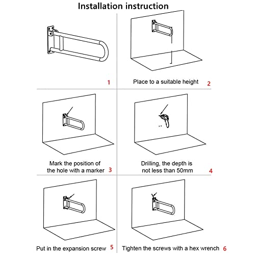 TUNTROL 23.6" Foldable Grab Bar – Silver – Wall Mounted Toilet & Bathroom Safety Rail