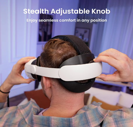 KIWI design K4 Head Strap for Meta Quest 3/3S VR Comfort Adjustable White