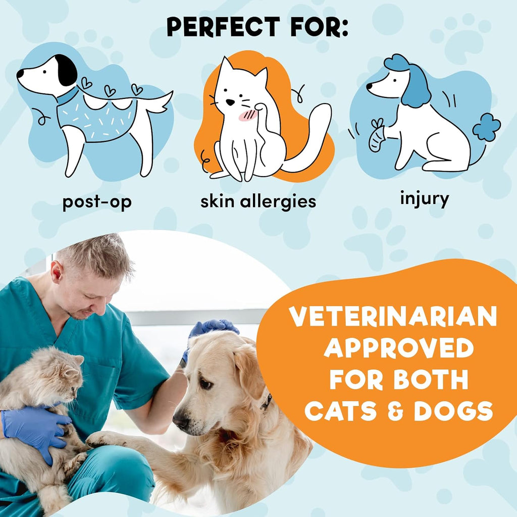 BENCMATE Inflatable Dog Cone Collar Alternative After Surgery – Blue