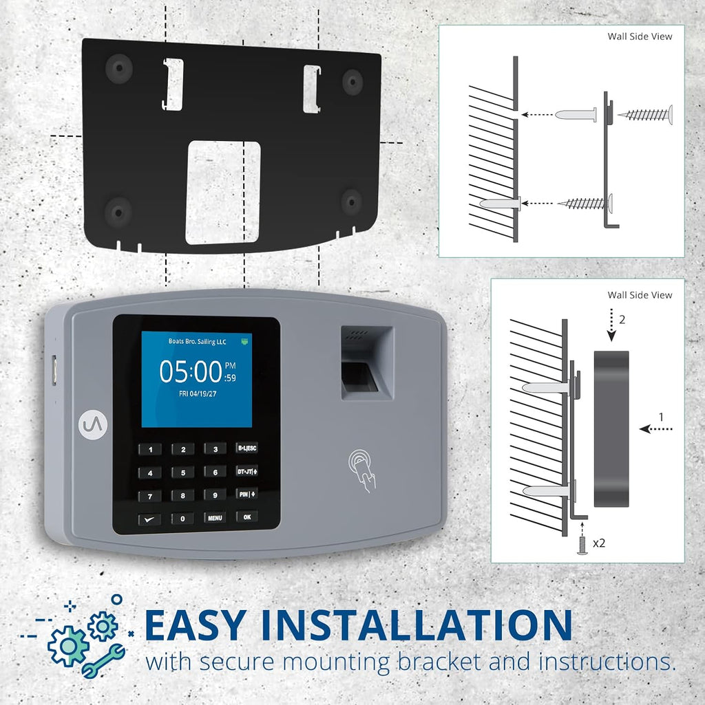 uAttend BN6000 Biometric Time Clock Fingerprint Employee Attendance Cloud System
