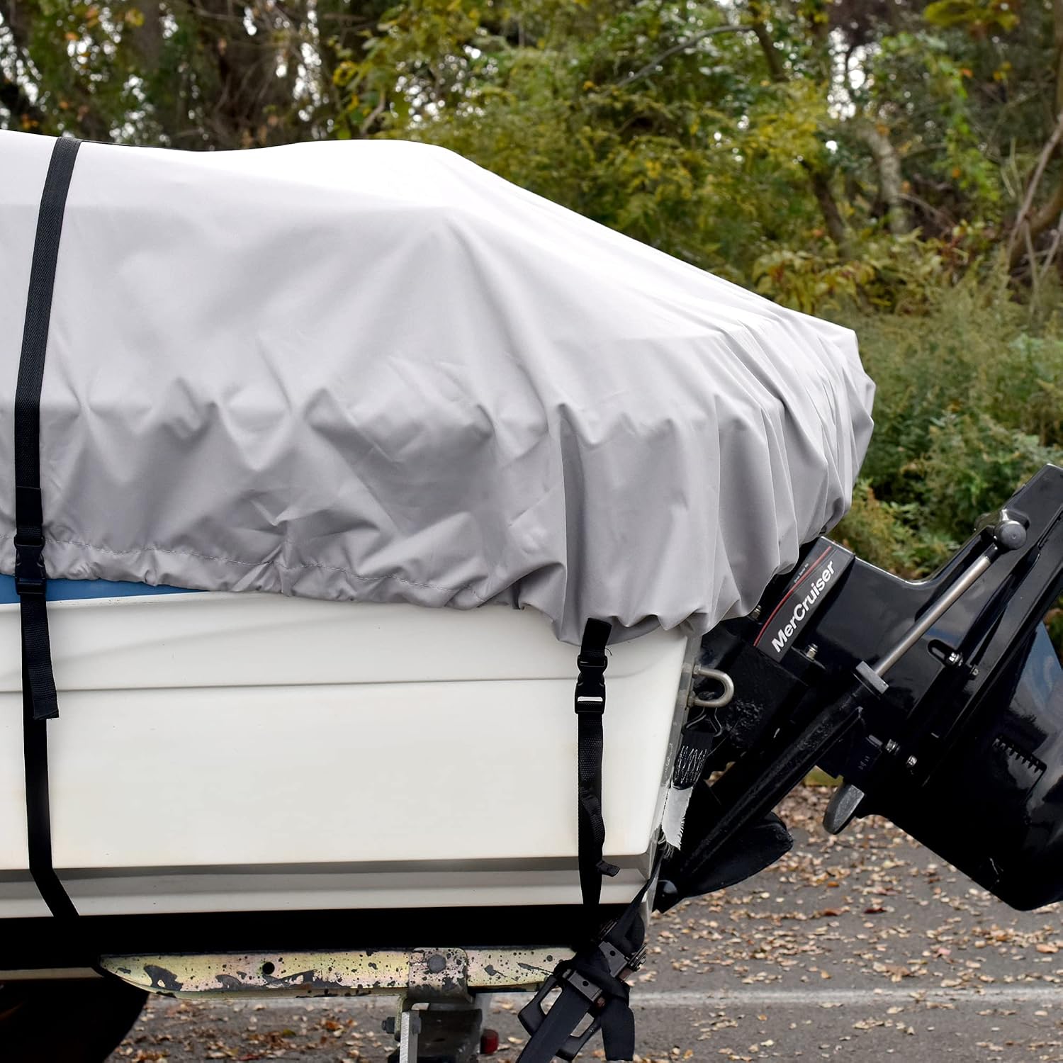 Budge BM-601-X6 600D Waterproof V-Hull Boat Cover 20-22 ft Gray UV Resistant