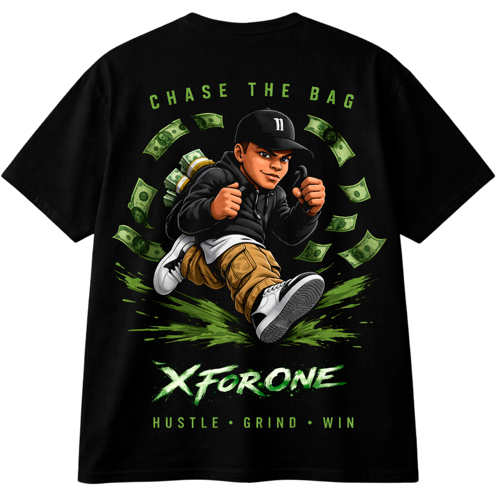 X For One Chase The Bag Graphic T-Shirt – Plus Size XL-10XL