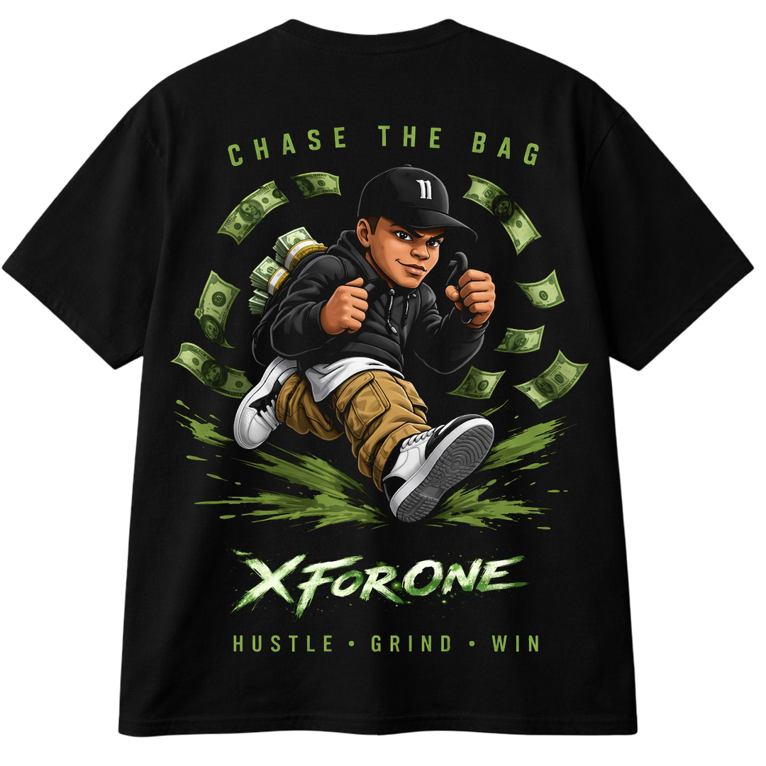 X For One Chase The Bag Graphic T-Shirt – Plus Size XL-10XL