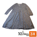 Traje Vestido Old Navy Plus Size, manga larga, diseño estampado en azul y blanco. Tela liviana y cómoda, ideal para uso diario. Corte suelto que brinda comodidad y estilo. | Size 3X