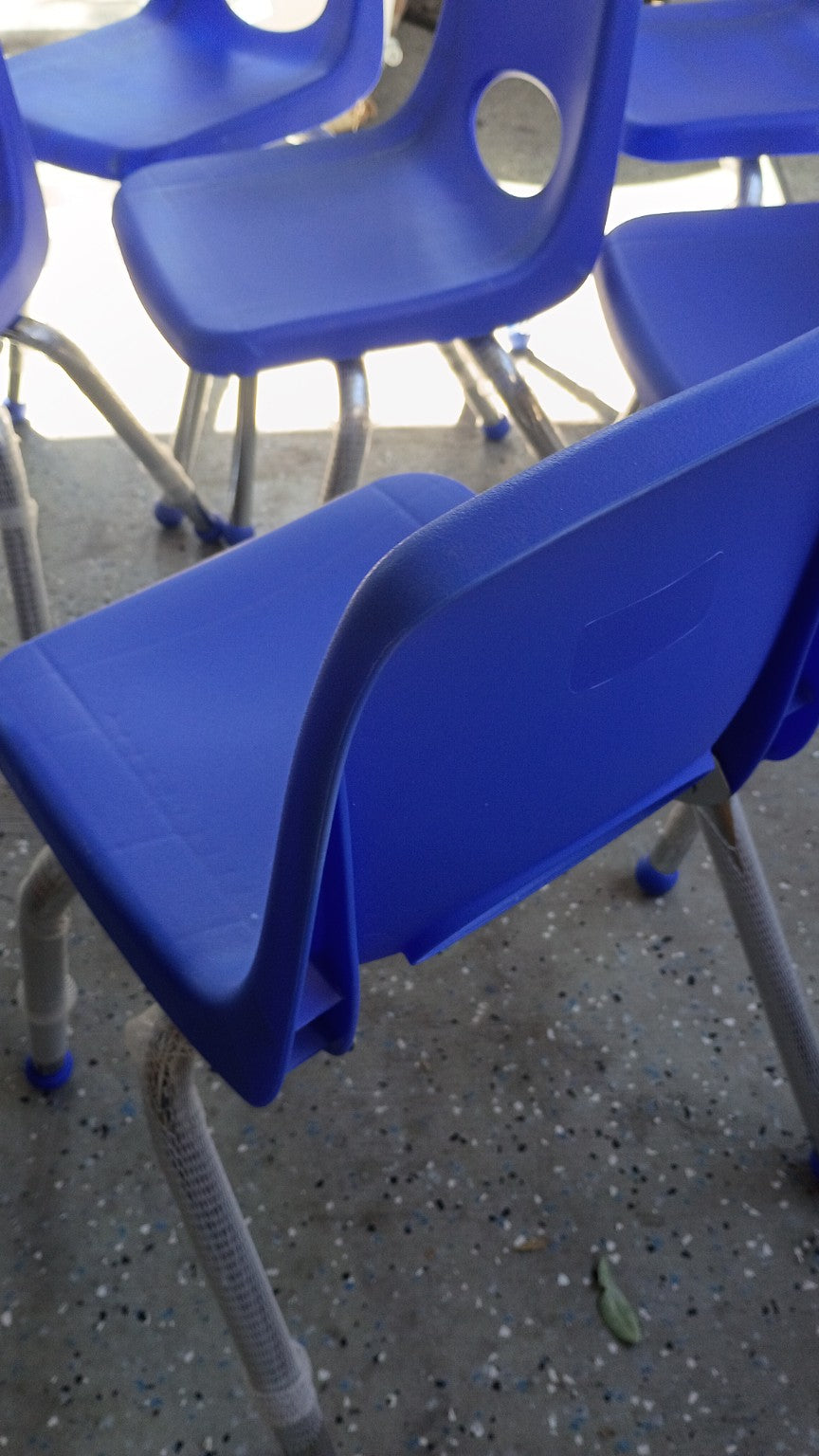 FDP 12" School Stack Chairs Blue 6 Pack Classroom Daycare Local Pickup Only